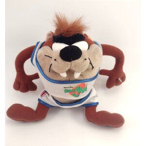 Taz Tazmanian Devil Space Jam Plush Toy 1996 Vtg Collectible 8" Basketball